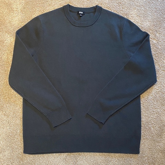 Uniqlo Washable Stretch Crew Neck Long-Sleeve Sweater Gray XL - Picture 1 of 8
